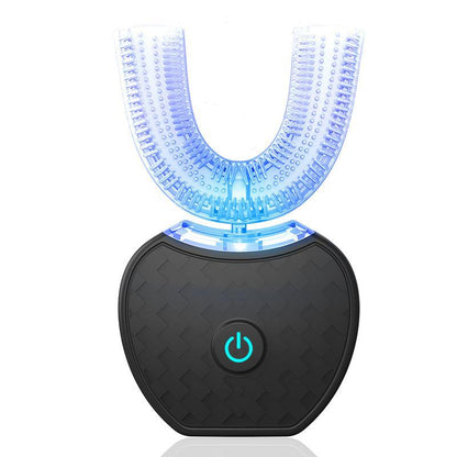 Intelligente, automatische elektrische Zahnbürste mit 360°-Drehfunktion, wasserdicht, U-förmig, aufhellend mit blauem Licht, USB-Ladefunktion